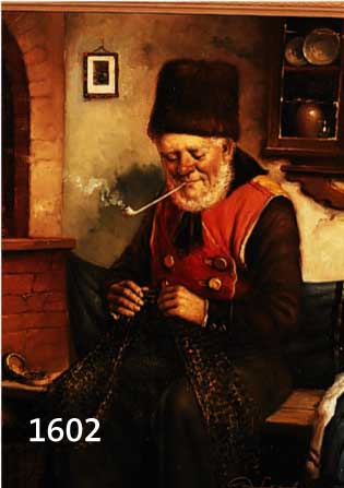 FRANKE, CLEMENS, DÜSSELDORFER MALER, FISCHER BEIM NETZEFLICKEN, SIGNIERT, 20/30ER JAHRE, 50 X 40 CM, RAHMEN