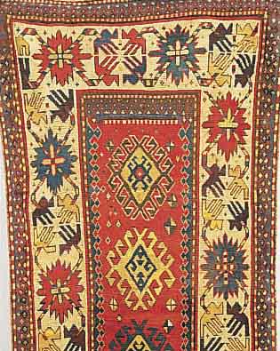 KAZAK, RUSSLAND, 230 X 104CM, EHZ 4 WOLLE AUF WOLLE, CA.70 JAHRE