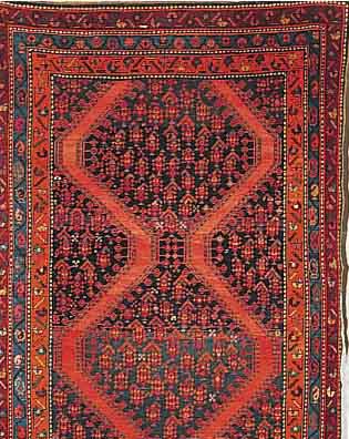 MALAYER, PERSIEN, 300 X 120CM, EHZ 3 WOLLE AUF WOLLE, CA.60 JAHRE