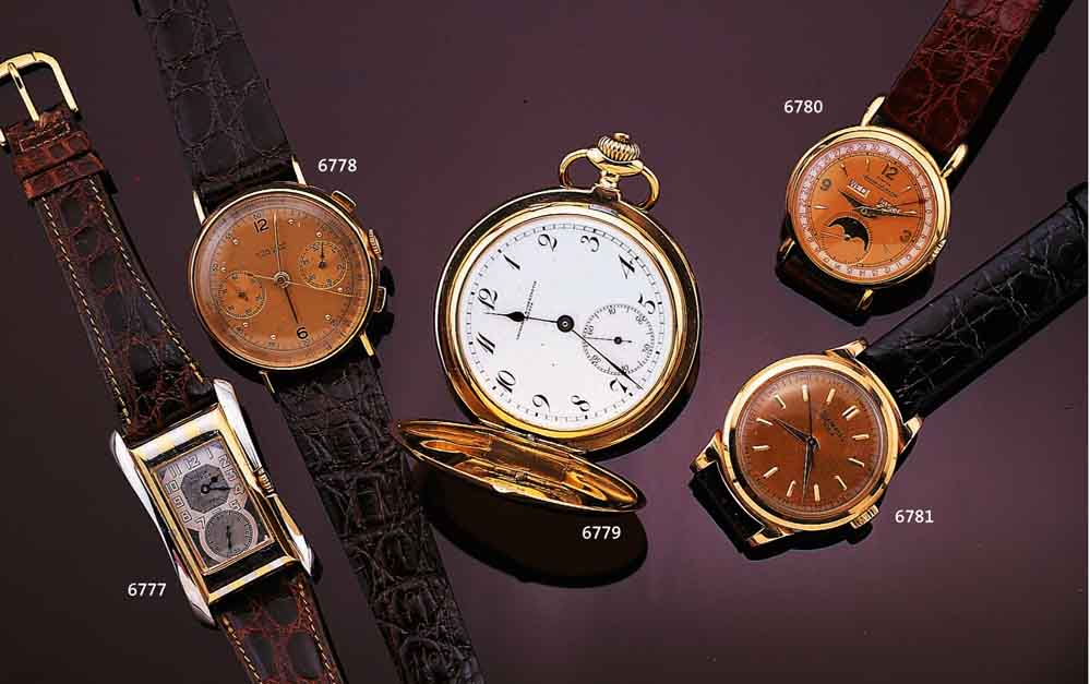 PATEK PHILIPPE AUßERGEWÖHNLICH SELTENE HERREN- ARMBANDUHR, SCHWEIZ UM 1943, MASSIV ROSE-G. 750/000-GEH., BODEN U. GLASR. GEDR., AUFWEND. ...