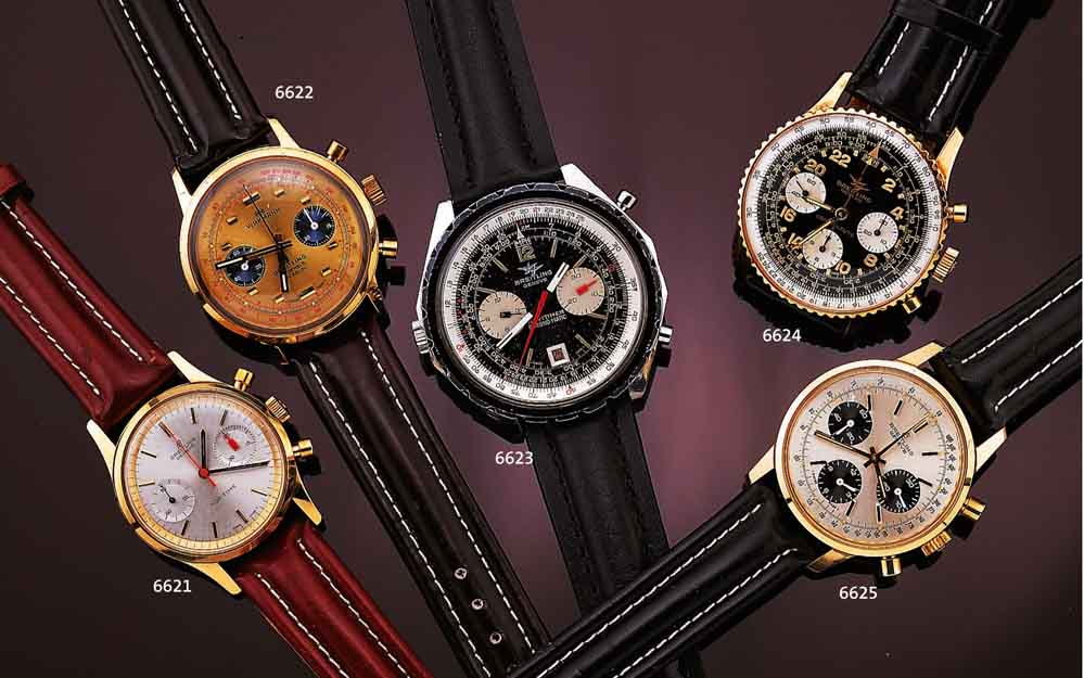 BREITLING/WAKMANN ARMBANDCHRONOGRAPH, SCHWEIZ/USA UM 1970, METALL HARTVERG., EDEL- ST.-BODEN GESCHR., 45 MIN.-STOPPZÄHLER, TELE- U. ...