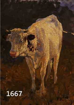 KLIMSCH, PAUL, ÖSTERR. MALER, ANFANG 20. JH., KALB, ÖL/ HARTFASER, RE. U. SIGN., CA. 45 X 36 CM, R.