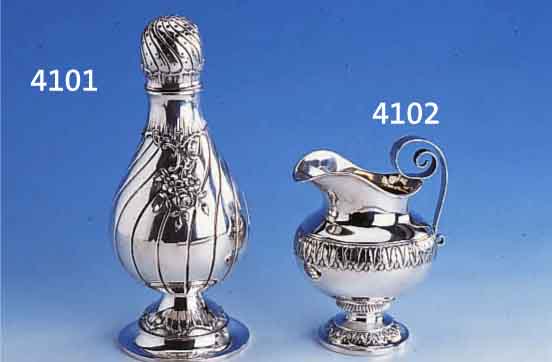 SAHNEGIEßER, KOPENHAGEN 1910, 830ER SILBER, CA. 235 G, STIL. AKANTHUSBANDVERZIERUNG, H CA. 15 CM, PASSEND ZU KAT.-NR. 12-4109