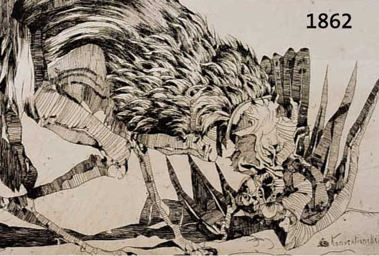 JANSSEN, HORST, 1929-1995, KONVENTIONELLER FALL, RADIERUNG VON 1970, RE. U. HANDSIGNIERT UND DAT., CA. 29,5 X 44,5 CM