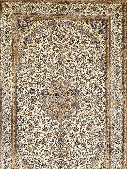 NAIN FEIN,PERSIEN CA 317 X 207 CM..FLOR KORK WOLLE MIT SEIDE.EHZ 1-2.CA 1 MIO KN/QM.CA 10 JAHRE.