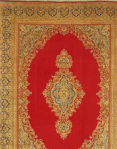 KERMAN,PERSIEN CA 378 X 278 CM..FLOR WOLLE. EHZ 3.CA 50 JAHRE.