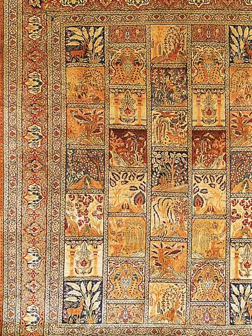 KASCHMAR,PERSIEN CA 380 X 300 CM. FLOR WOLLE.EHZ 2-3.CA 50 JAHRE.