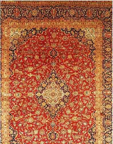 KESCHAN,PERSIEN CA 398 X 299 CM..EHZ 2 CA 30 JAHRE.FLOR WOLLE.
