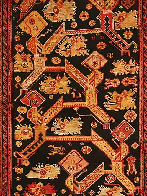 KAZAK.CA 172 X 113 CM..EHZ 2.WOLLE AUF WOLLE UM 1900.