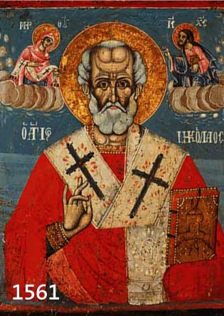 GROSSE IKONE, GRIECHENLAND/THESSALONIKI, UM 1830/40, HL. NIKOLAUS, L. REST., M. CA. 55,5X43 CM, ALTERSSP.