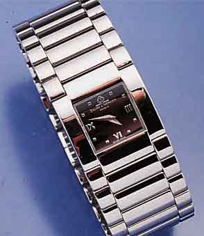 BAUME & MERCIER ARMBANDUHR, SCHWEIZ UM 1999, EDELST. POL. INCL. BAND M. DOPP. UNSICHTB. FALTSCHL., ORIG.-ETUI, PAP., GARANTIEK. UNAUS- GEF., BOMB. ...