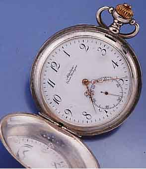 ALPINA/UNION HOLOGERE HERRENTASCHENUHR SAVO- NETTE, SCHWEIZ FÜR DEN DTSCH. MARKT UM 1920, 900ER SILBER, BEIDE SCHALEN SYM. GUILL., PERF. EMAILBL. ...