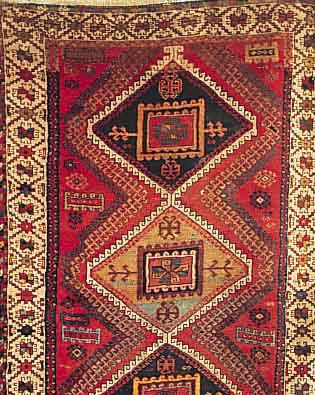SHAHSAWAN,PERSIEN CA 193 X 117 CM..WOLLE AUF WOLLE,EHZ 4.UM 1920,
