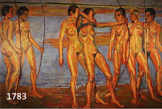HAUPTMANN, IVO, 1886 ERKNER-1973, SOHN DES DICHTERS GERHARD HAUPTMANN, SCHÜLER LUDWIG VON HOFMANNS AN DER WEIMARER KUNSTSCHULE, HIELT SICH 1911/12 ...