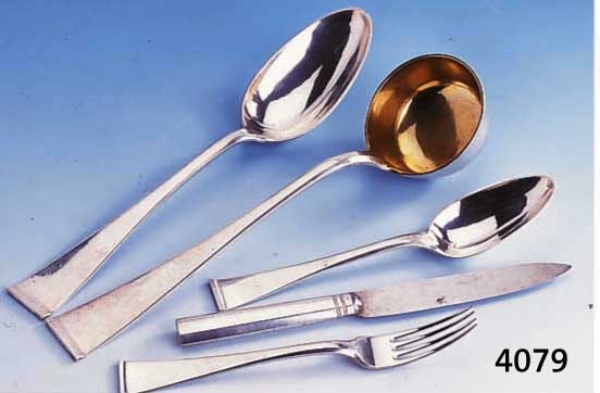 20-TEILIGES BESTECK, DEUTSCH, WOHL WESEL UM 1800, 13-LÖTIG, LÖTIGKEITSZEICHEN MIT 13 UND 2 STERNEN, MEISTERMARKE LFT (FT LIGIERT), BESTEHEND ...