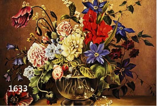 SANDER, L., TRADITIONALIST MITTE 20. JH., BLUMEN IN GLASVASE, ÖL/LWD./MALKARTON, SIGN., 50X60 CM., R.