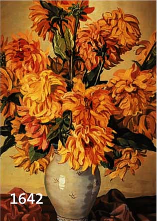 SCHUBERT, ERNÖ (ERNST), 1903 BACSFA (UNGARN), WIRKTE ALS MALER UND GRAFIKER VORNEHMLICH IN BUDAPEST, SONNENBLUMEN IN VASE, ÖL/LWD., SIGN., ...