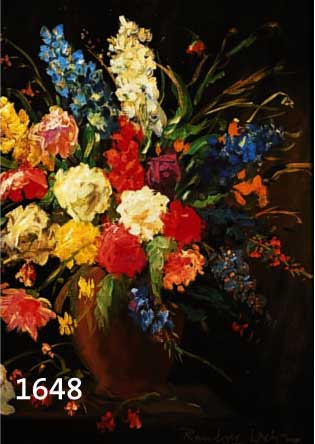 WEHN, RANDOLF, 1911, MÜNCHEN, MÜNCHENER IMPRESSIONIST, LEUCHTENDER FRÜH- LINGSSTRAUß IN TONVASE VOR DUNKLEM HINTER- GRUND, ÖL/LWD., SIGN., ...