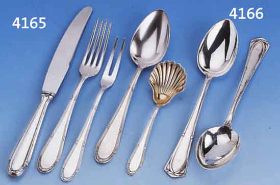 WMF-BESTECK, DEUTSCH 1910-1930, SILBERAUFLAGE, STIL. LOUIS-SEIZE-DEKOR. BEST. AUS: 12 MENUEMESSER, 12 MENUEGABELN, 12 MENUE- LÖFFEL, 3 ...
