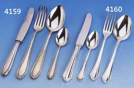 BESTECK FÜR 12 PERSONEN, 800ER SILBER, BREMER SILBERWARENFABRIK UM 1920/30, MODELL FREDERIKE, BEST. AUS 12 MESSER, 12 GABELN, 12 LÖFFEL, 6 ...