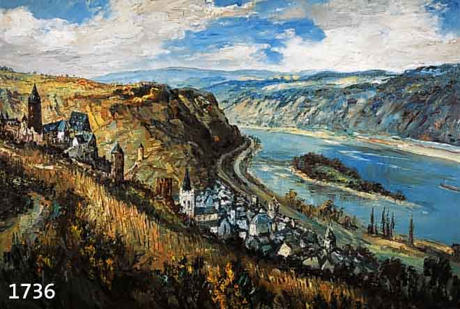 GERHARD, ADOLF, 1910-1975, BACHARACH, ÖL/LWD, LI. U. SIGN., CA. 60 X 90 CM, MIT LEBENSLAUF UND EIGENHÄNDIG UNTERSCHRIEBENEN URKUNDE DES ...