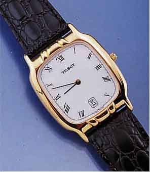 KONVOLUT: 2 TISSOT HERRENARMBANDUHREN, UNGETR. LAGERW. UM 1997, GOLDFARB. ZIFFERBL., METALL HARTVERG., EDELSTBOD. AUFGEDR., SAPHIR- FLACHGL., ...