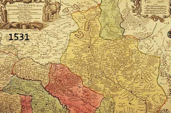 KONV. 2 BLATT MIT KUPFERSTICHEN VON UKRAINE, 1.) ALTK. KUPFERSTICHK. V. SEUTTER, CA. 1740, AMPLISSIMA UCRANIAE REGIO PALATINATUS KIOVIENSEN ET ...