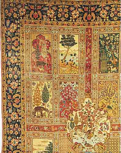 TÄBRIZ, PERSIEN, 380 X 280CM, EHZ 4 FLOR WOLLE, UM 1920