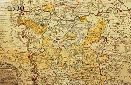 KONV. 2 BLATT MIT BOPPARD UND UMGEBUNG, 1.) ALTKOLOR. KUPFERSTICHK. V. HOMANN ERBEN, CA. 1745, INFERIORIS COMITATUS CATTIMELI BOCENSIS ..., MIT ...