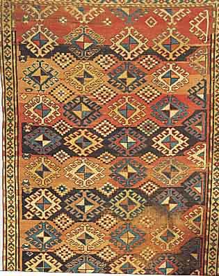 KAZAK, RUSSLAND, 177 X 120CM, EHZ 5 WOLLE AUF WOLLE, CA.70 JAHRE
