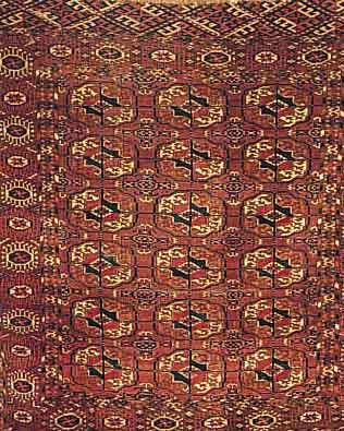 BOCHARA, RUSSLAND, 130 X 118CM, EHZ 4-5 WOLLE AUF WOLLE, CA.70 JAHRE