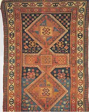 KAZAK, RUSSLAND, 230 X 110CM, EHZ 4-5 WOLLE AUF WOLLE, CA.80 JAHRE