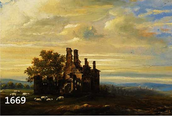MONOGRAMMIST C. K., DAT. 1882, ZWEI PENDANTS, 1X ROMANTISCHE LANDSCHAFT MIT SCHAFHERDE, 1X SEGELBOOTE AUF STÜRMISCHER SEE, BEIDE ÖL/HOLZ, JE CA. ...