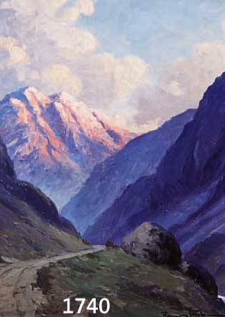 CATALAN, RAMOS, LANDSCHAFT IN DEN CHILE- NISCHEN CORDILLEREN, ÖL/LWD., RECHTS UNTEN SIGNIERT, RÜCKSEITIG BEZ., 43 X 42 CM, R.