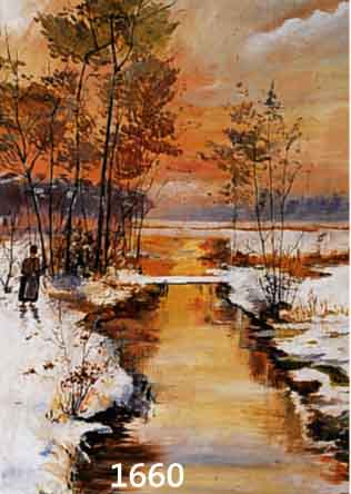 UNBEKANNTER MALER MITTE 20. JH., WINTER- LANDSCHAFT MIT REISIGSAMMERLIN AM BACHLAUF, ÖL/HOLZ, L. SPANNUNGSRISSIG, CA. 65 X 35 CM, R.