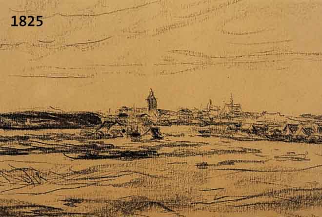 LIEBERMANN, MAX, 1847-1935, DORF IN FLANDERN, BLEISTIFTZEICHNUNG, RE. U. HANDSIGNIERT, CA. 12 X 19 CM, AUF DEM PASSE- PARTOUT HANDSCHRIFTLICHE ...