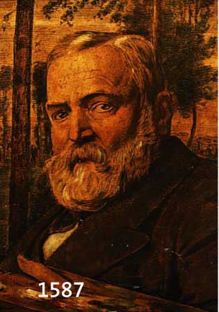 THOMA, HANS, 1839-1924, SELBSTBILDNIS MIT PALETTE, ÜBERMALTE LITHOGRAPHIE VON 1895, AUF MALKARTON AUFGEZOGEN, CA. 43.5 X 35 CM, R.