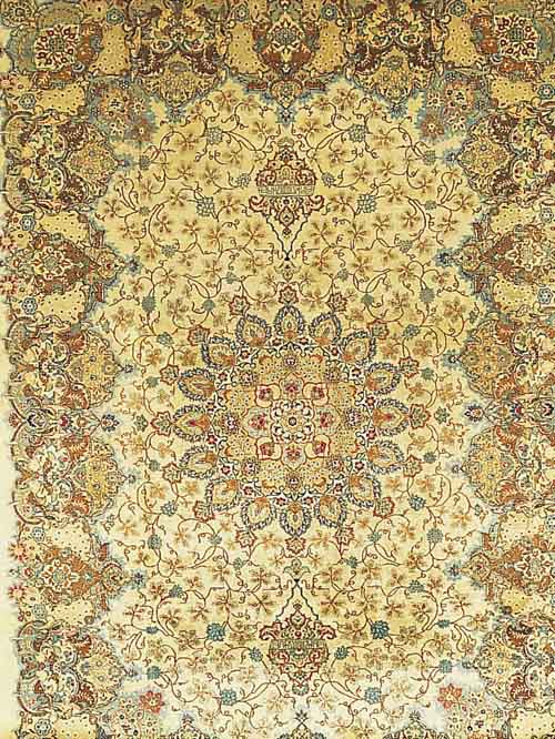 KESCHAN,PERSIEN.CA 407 X 299 CM..EHZ 2.CA 60 JAHRE.FLOR WOLLE.4XSIGN VON MINO.