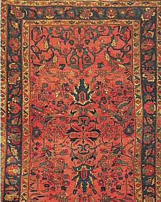 BIDJAR,PERSIEN CA 190 X 126 CM..FLOR WOLLE. EHZ 3-4.UM 1920.