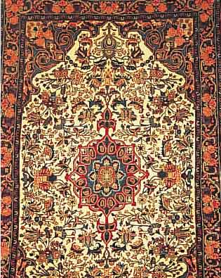 ROSENBIDJAR,PERSIEN CA 188 X 122 CM,..FLOR WOLLE.EHZ 2.CA 30 JAHRE.