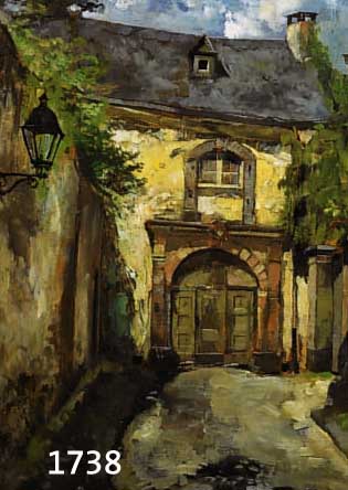 BRAND, ERNST, MALER AUS TRIER, STRAßENANSICHT, ÖL/SPANPLATTE, SIGNIERT, 60 X 50 CM, VGL. VOLLMER