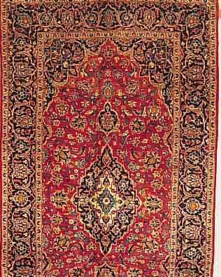KESCHAN,PERSIEN CA 273 X 153 CM..FLOR WOLLE EHZ 2.CA 30 JAHRE.