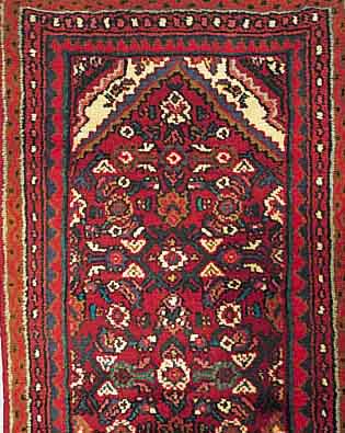 HOSSEINABAD,PERSIEN CA 300 X 85 CM..FLOR WOL LE.EHZ 2.CA 10 JAHRE.