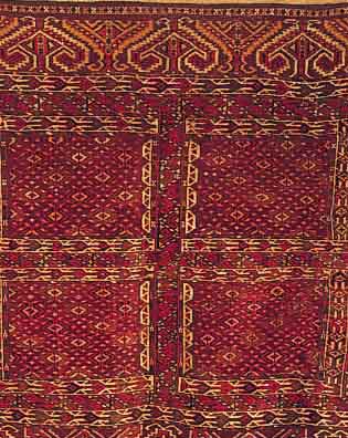 YAMUT.CA 145 X 145 CM..WOLLE AUF WOLLE.EHZ 3 -4.UM 1900.