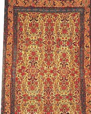 ROSENBIDJAR,PERSIEN CA 212 X 133 CM..FLOR WO LLE.EHZ 2.CA 30 JAHRE.
