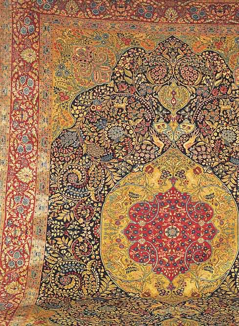 TÄBRIZ,PERSIEN CA 555 X 402 CM..FLOR WOLLE. ÄUSERST SELTENES STÜCK MIT ALTERSBEDINGTEN LEICHTEN GEBRAUCHSSPUREN, UM 1920