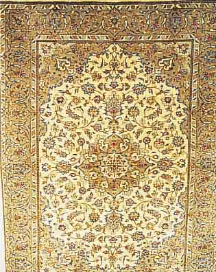 KESCHAN KORK,PERSIEN CA 194 X 140 CM..EHZ 2 CA 25 JAHRE.FLOR KORKWOLLE.