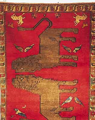 GHASCHGAI,PERSIEN CA 175 X 129 CM..WOLLE AUF WOLLE.EHZ 2.CA 40 JAHRE.