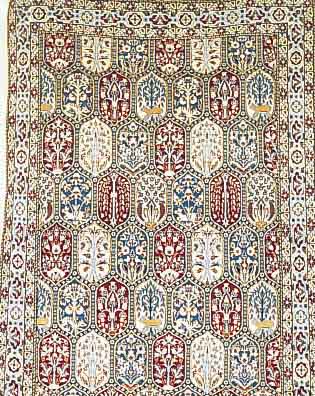 NAIN,PERSIEN CA 210 X 130 CM..FLOR KORKWOLLE MIT SEIDE.EHZ 2.CA 20 JAHRE