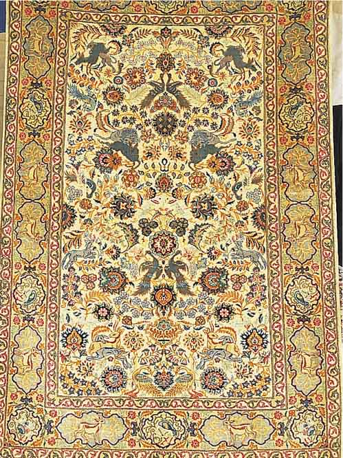 KESCHAN,PERSIEN CA 205 X 140 CM.,FLOR WOLLE. EHZ 2.UM 1940.